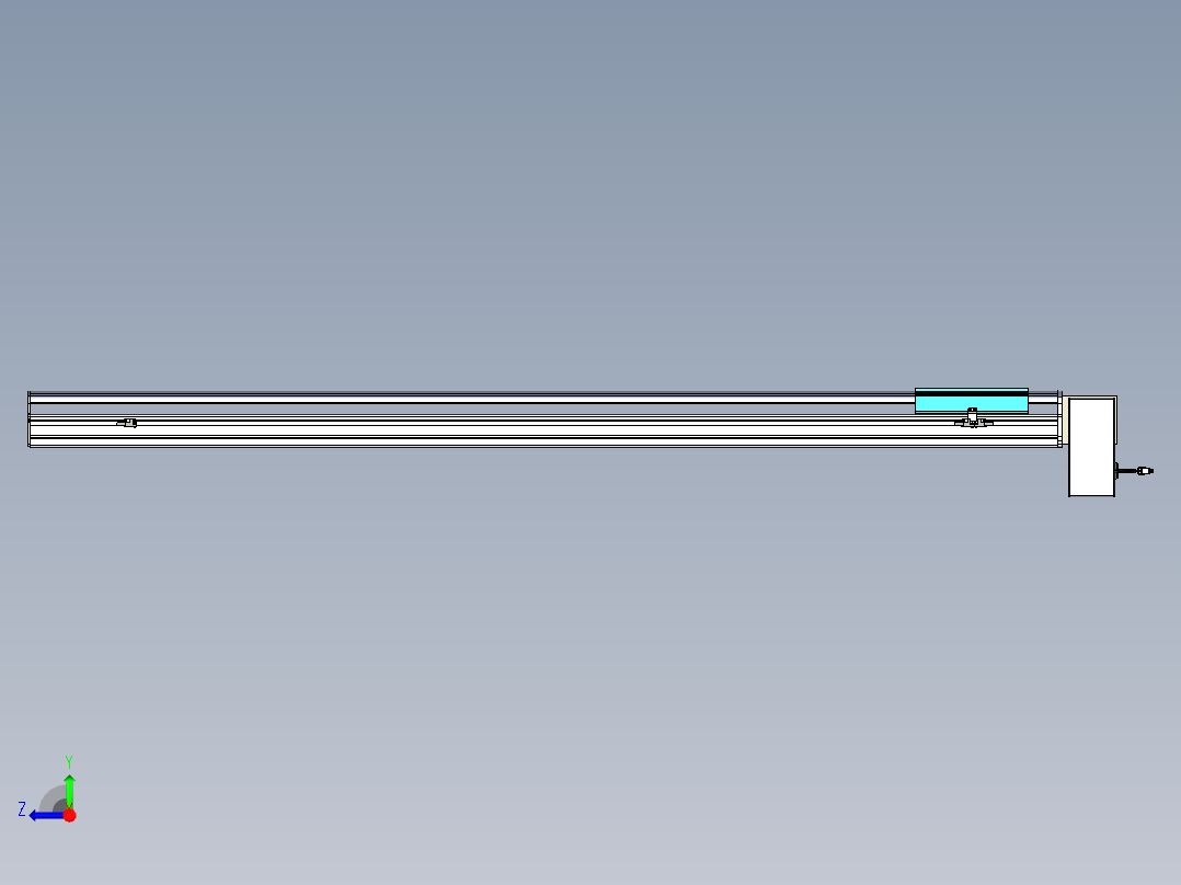 同步带滑台-半封闭B22H-L100-C-S1700-RD-P75-D3-N5右视图