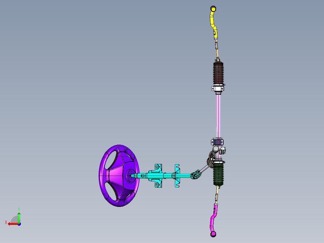 齿轮齿条式转向器系统catia三维=609413==70后视图