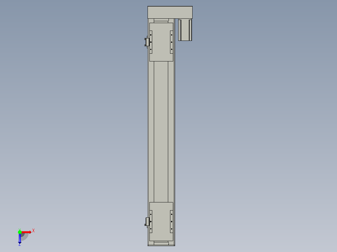 直线模组WG-LHC12-S750-R设计图纸俯视图
