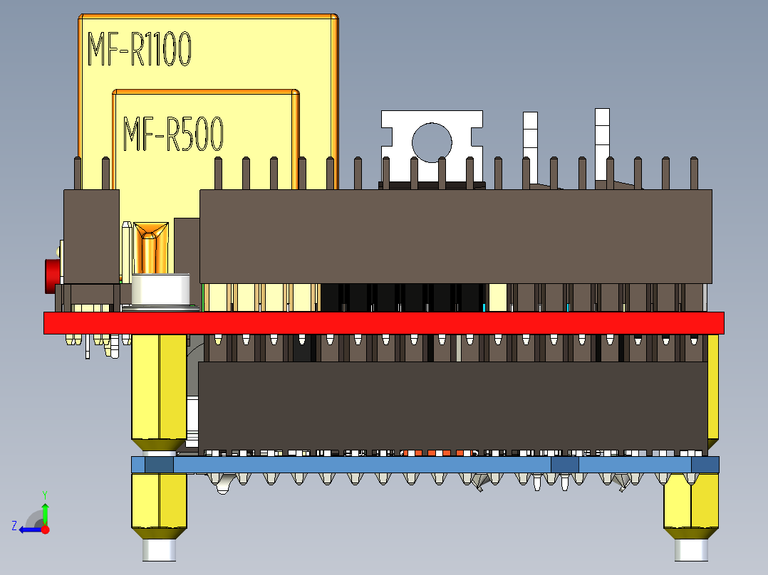 双层电路板三维UG右视图