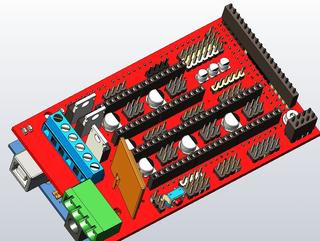双层电路板三维UG