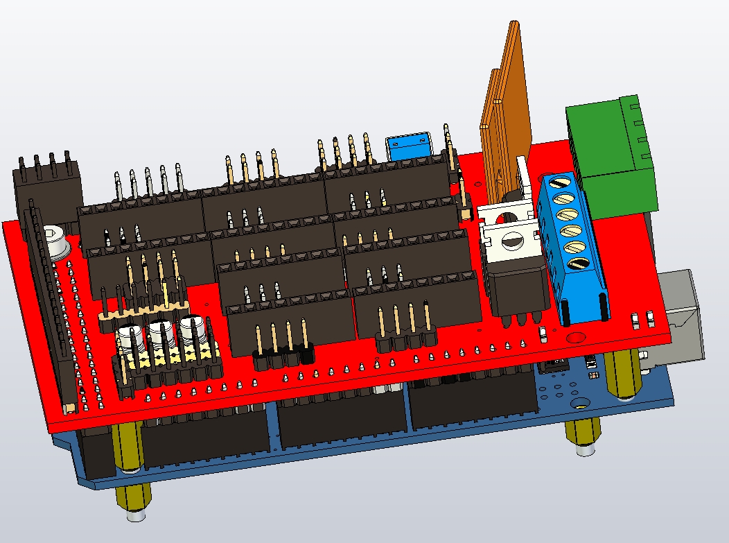 双层电路板三维UG