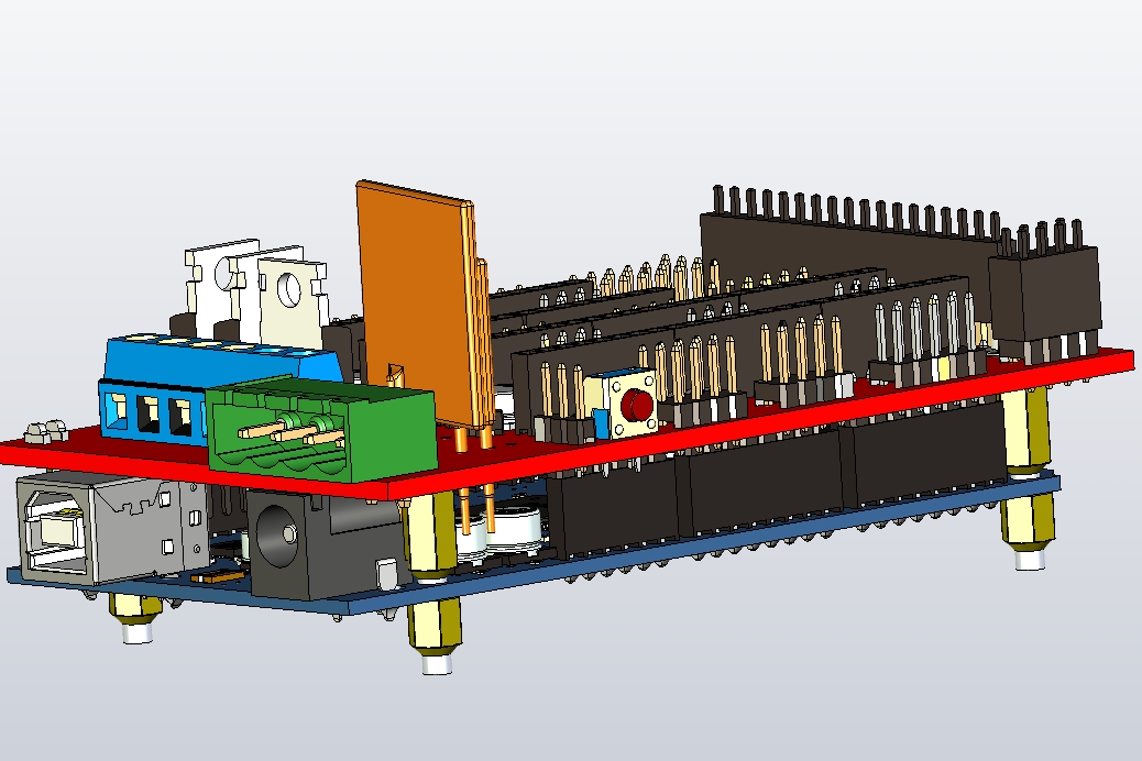 双层电路板三维UG