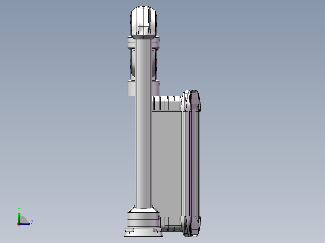 向下旋转底座+转角+转角+中间连接器+90度箱体连接器+控制箱左视图