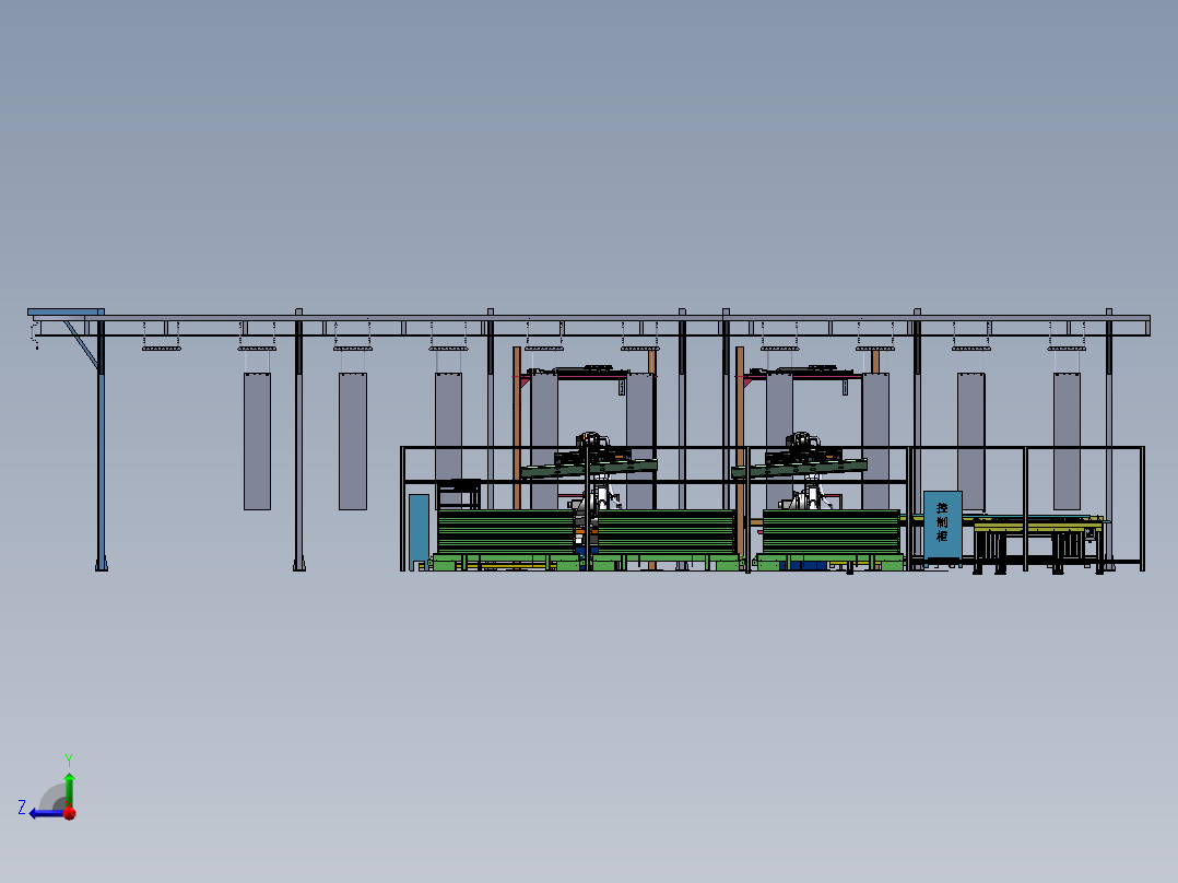 2023.02月-电梯厅门板喷粉机器人自动上下件工作站sw19可编辑右视图
