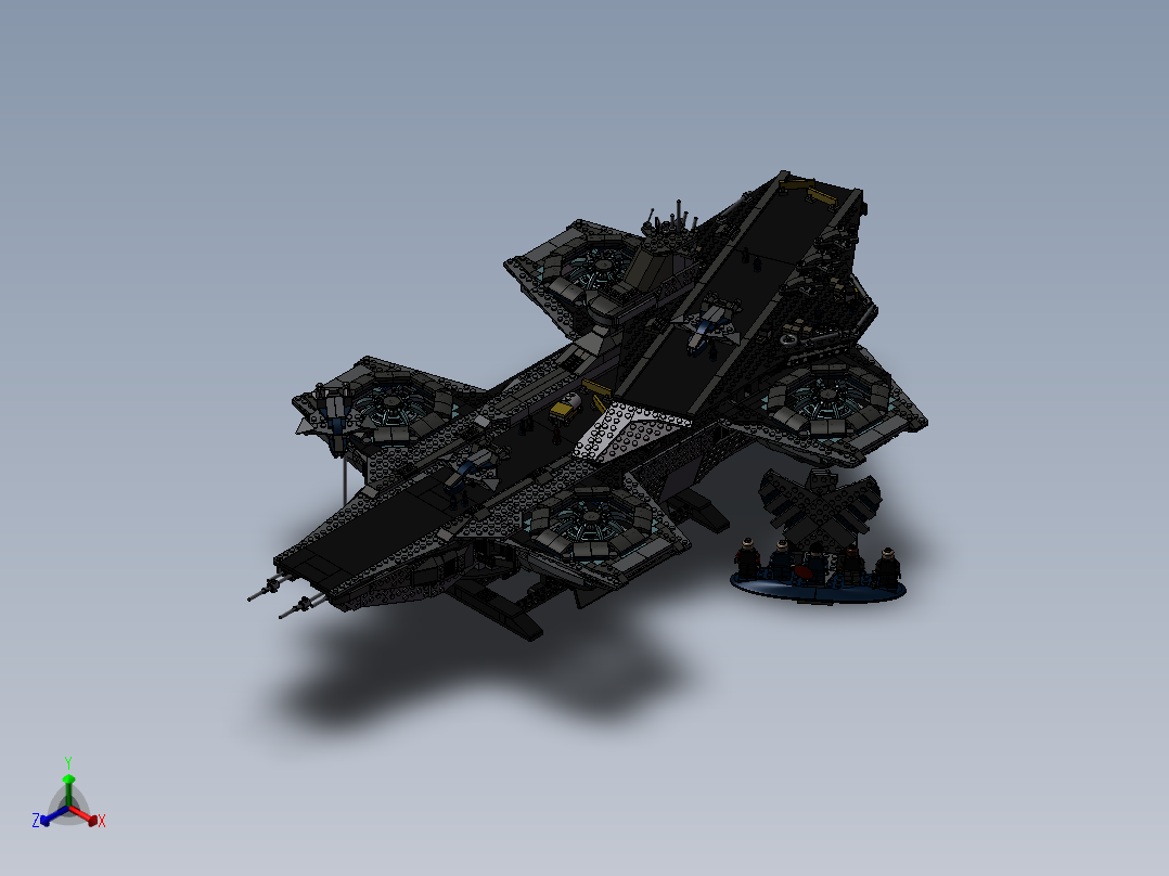 乐高航空母舰模型正等轴测图