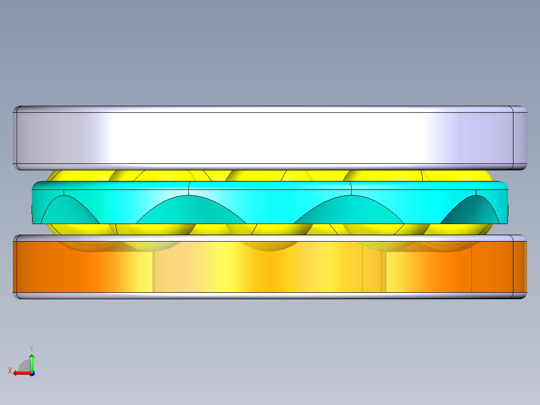 平面推力球轴承51100后视图