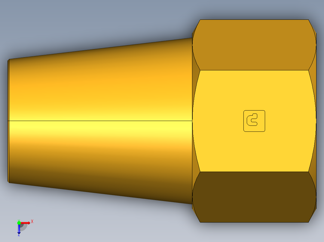 扩口式工业通用硬管接头Long Nut 41FL-12俯视图
