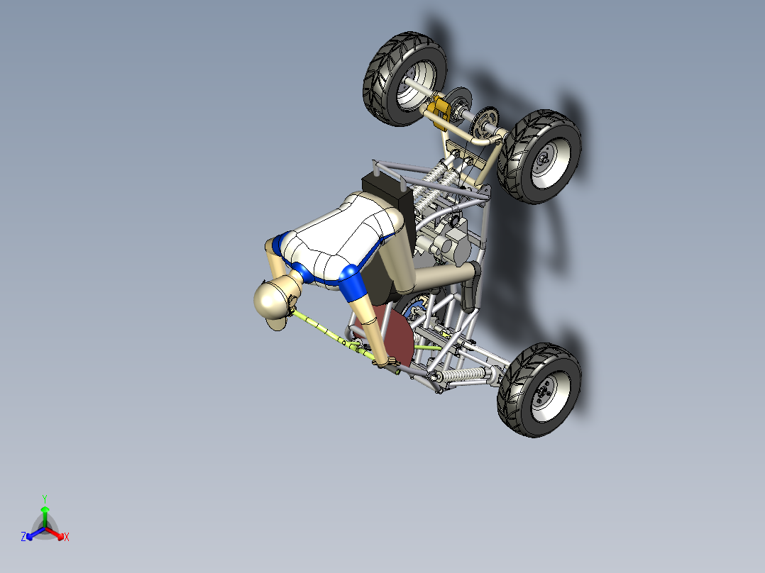 自制简易ATV越野4轮钢管车<span style='color: red'>3D</span>图纸