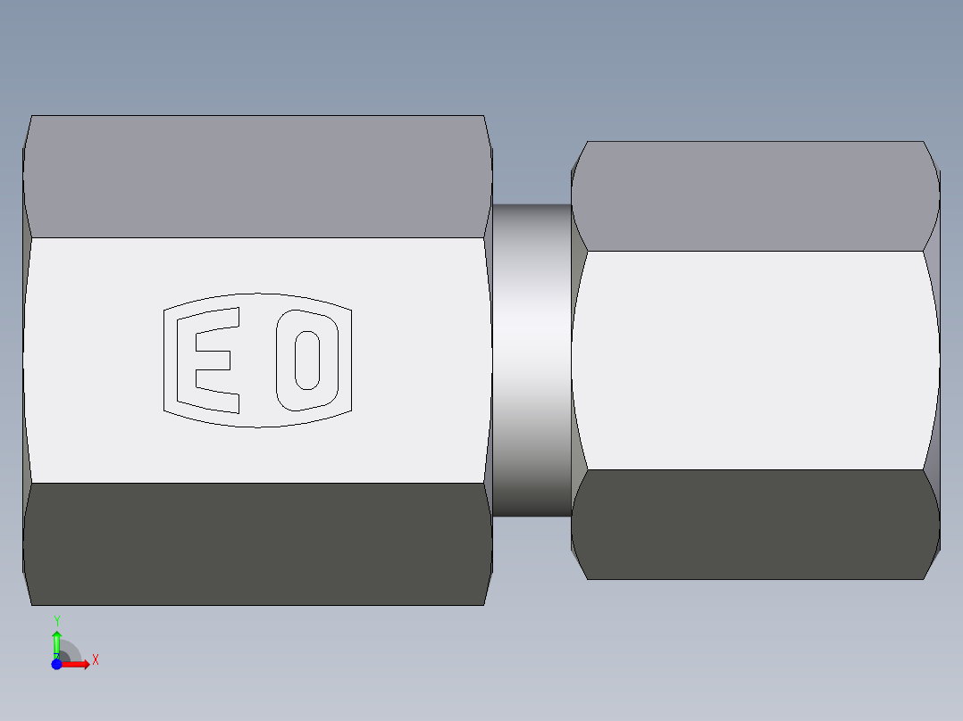 卡套式工业通用硬管接头EO_Swivel_connector_GAI06ZSR71前视图