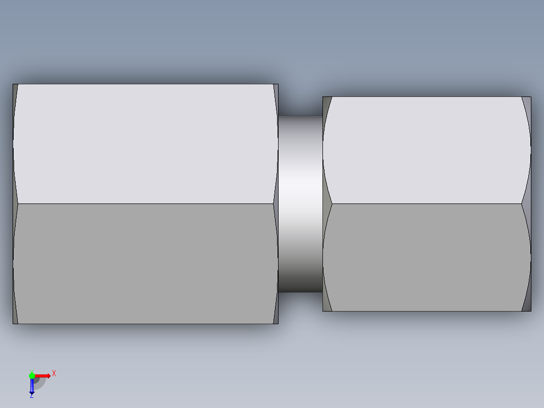 卡套式工业通用硬管接头EO_Swivel_connector_GAI06ZSR71俯视图