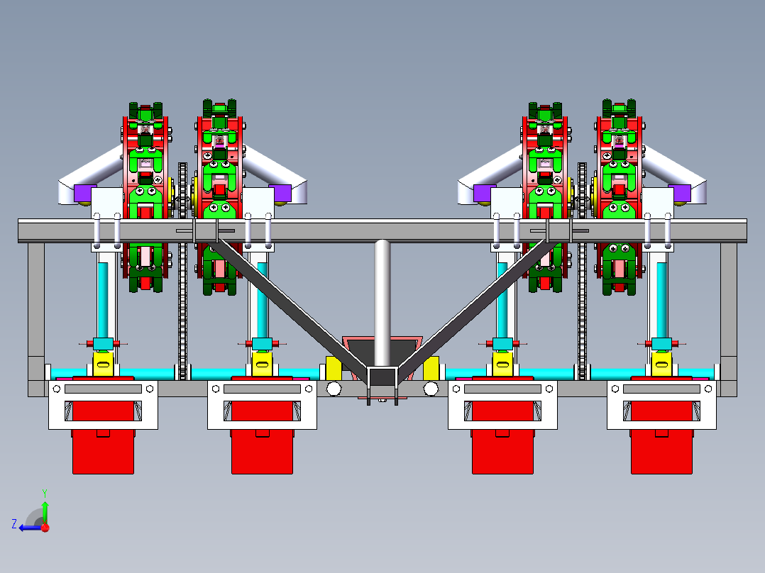 棉花精量播种机三维SolidWorks右视图