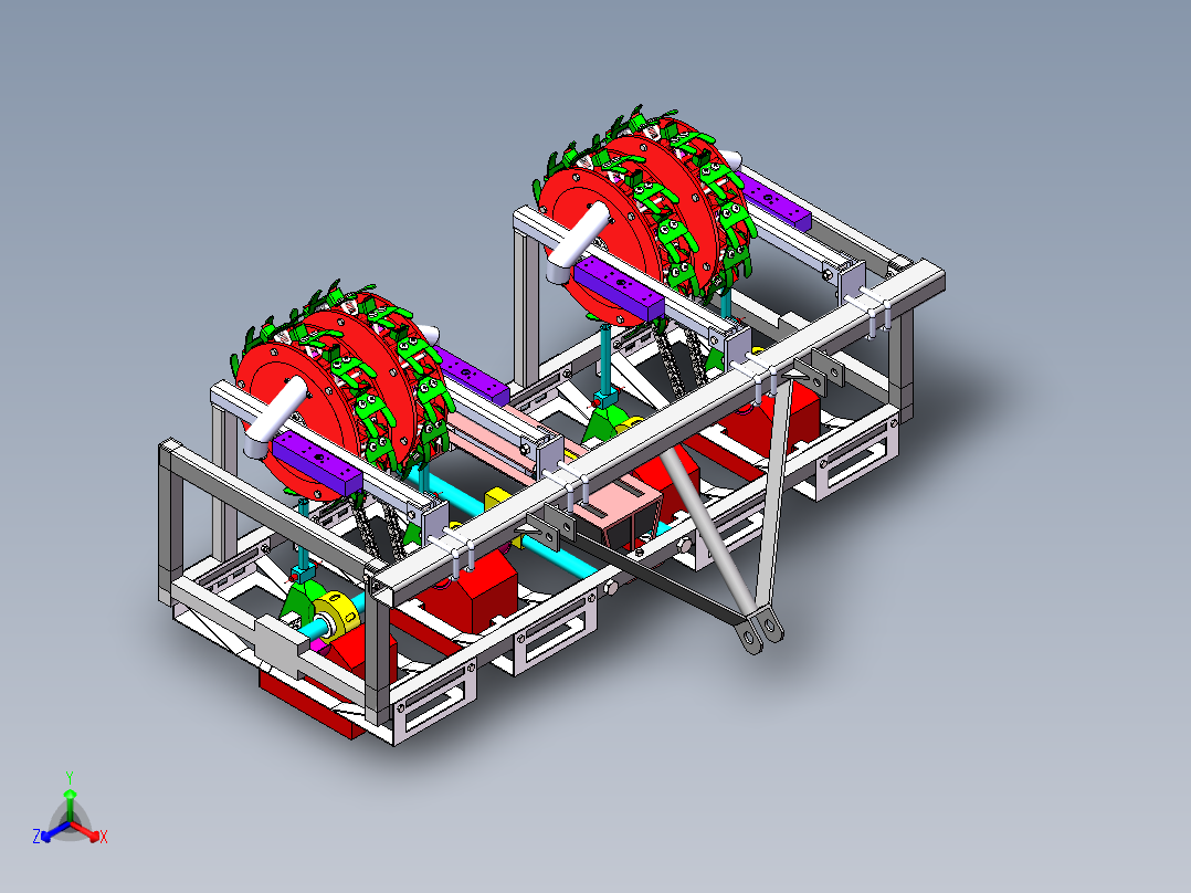 棉花精量播种机三维SolidWorks正等轴测图