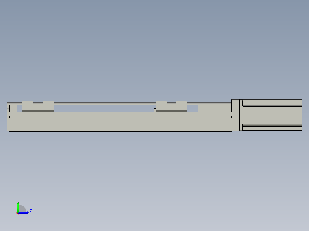 直线模组LHA6-S250-M-200W(16丝杆)设计图纸左视图