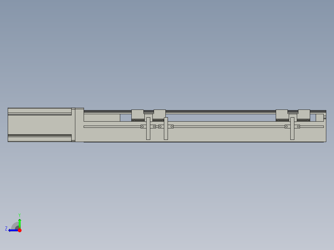 直线模组LHA6-S250-M-200W(16丝杆)设计图纸右视图