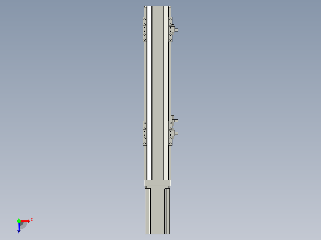 直线模组LHA6-S250-M-200W(16丝杆)设计图纸俯视图