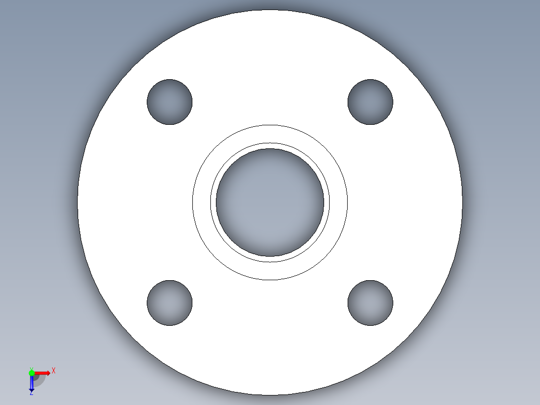 聚氯乙烯配件23-Sch80_Flange One-Piece_SOC_851-010_1in俯视图