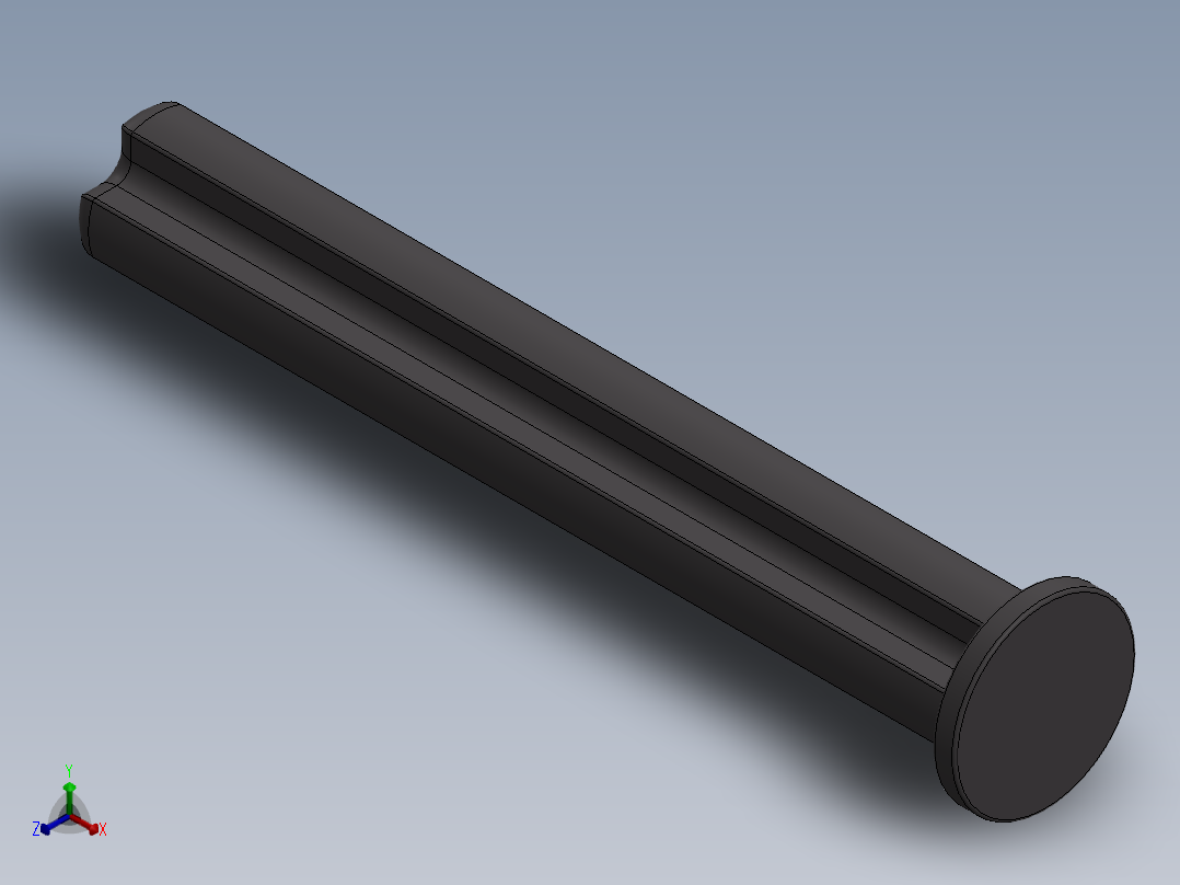 乐高机械组车桥-87083 DkStone Technic Axle 4 with Stop.SLDPRT正等轴测图