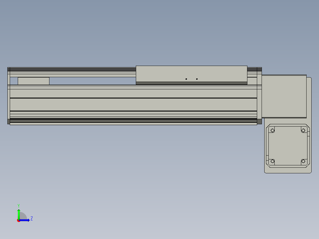 直线模组LHB21-L40-S150-RD设计图纸左视图
