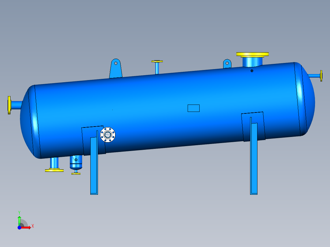 换热器三维模型三维前视图
