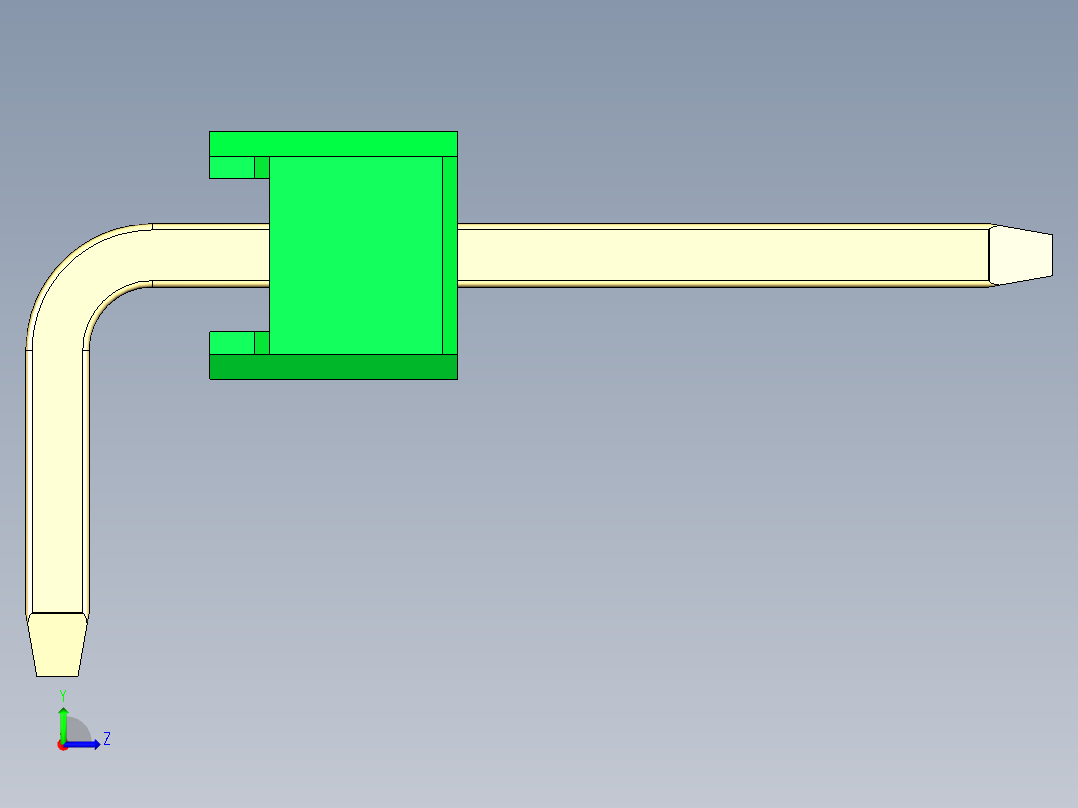 彩色公排针 100mil 2.54mm 系列-DS1022_green_1x17p_100mil_TypeD_rev1.0左视图