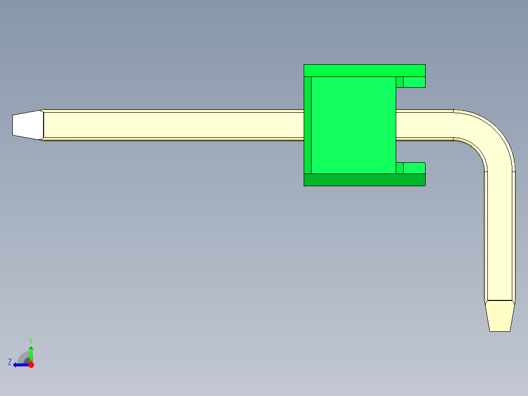 彩色公排针 100mil 2.54mm 系列-DS1022_green_1x17p_100mil_TypeD_rev1.0右视图
