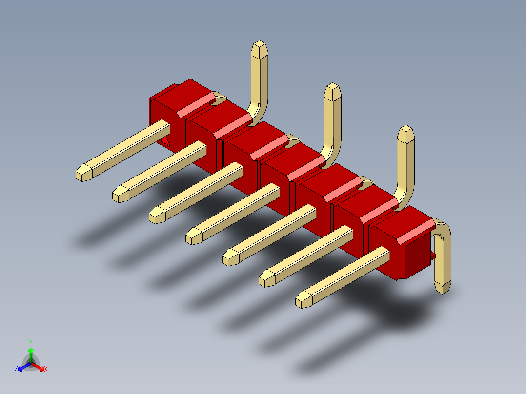 彩色公排针 100mil 2.54mm 系列-DS1022_red_07p_100mil_Type_SMT_R2_rev1.0