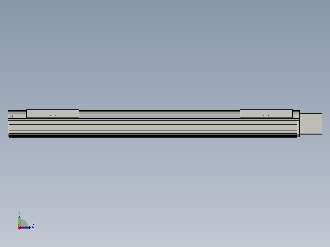 直线模组LHB21-L40-S900-L(B)设计图纸左视图