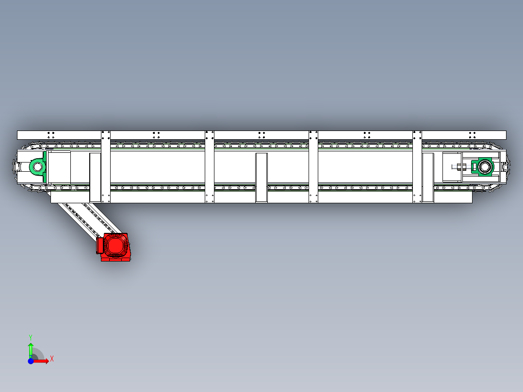 碳钢链板传送带前视图