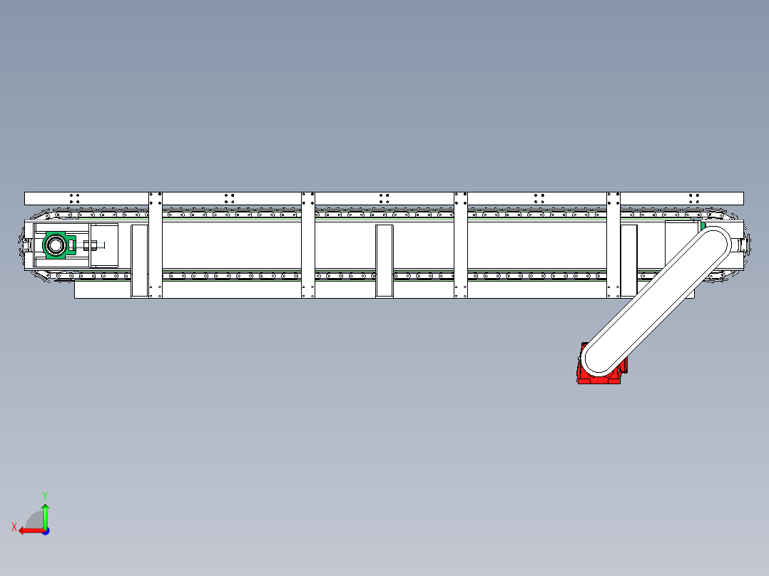 碳钢链板传送带后视图
