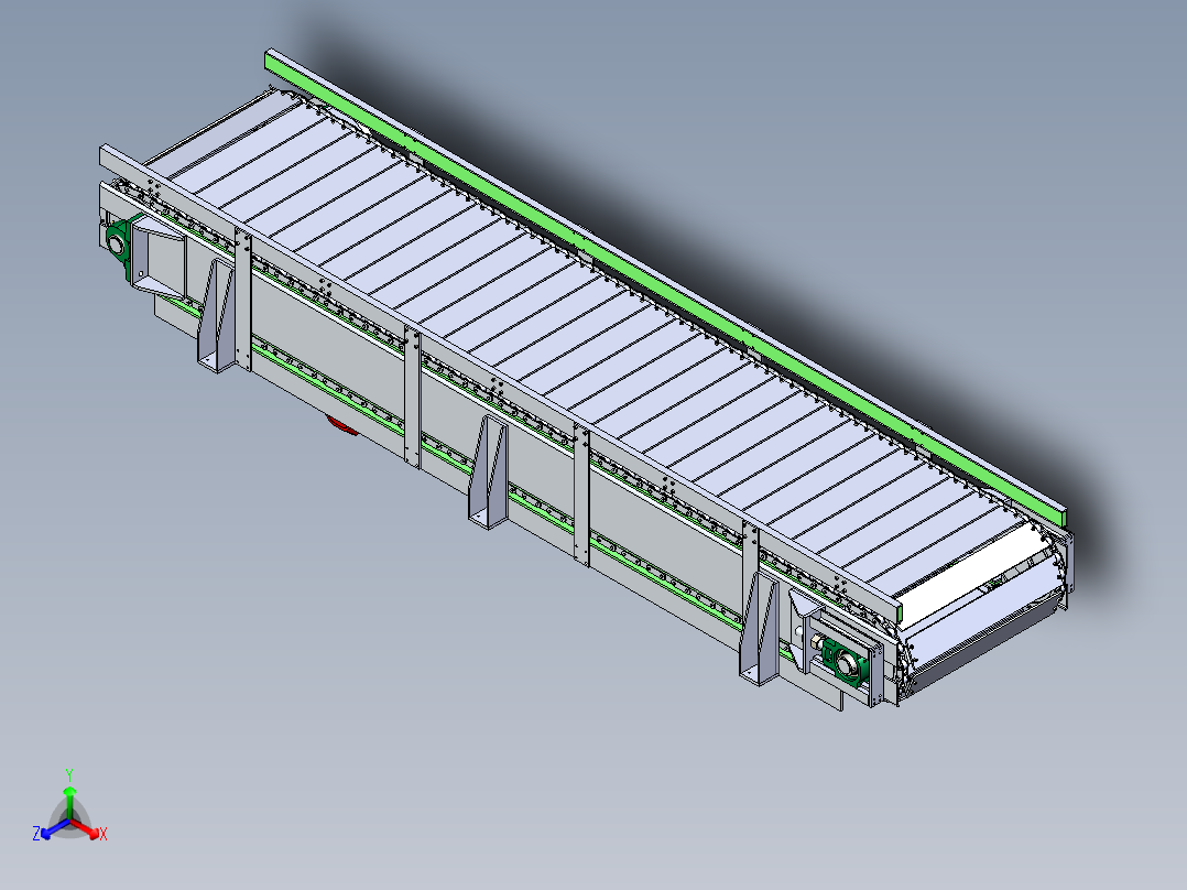 碳钢链板传送带正等轴测图