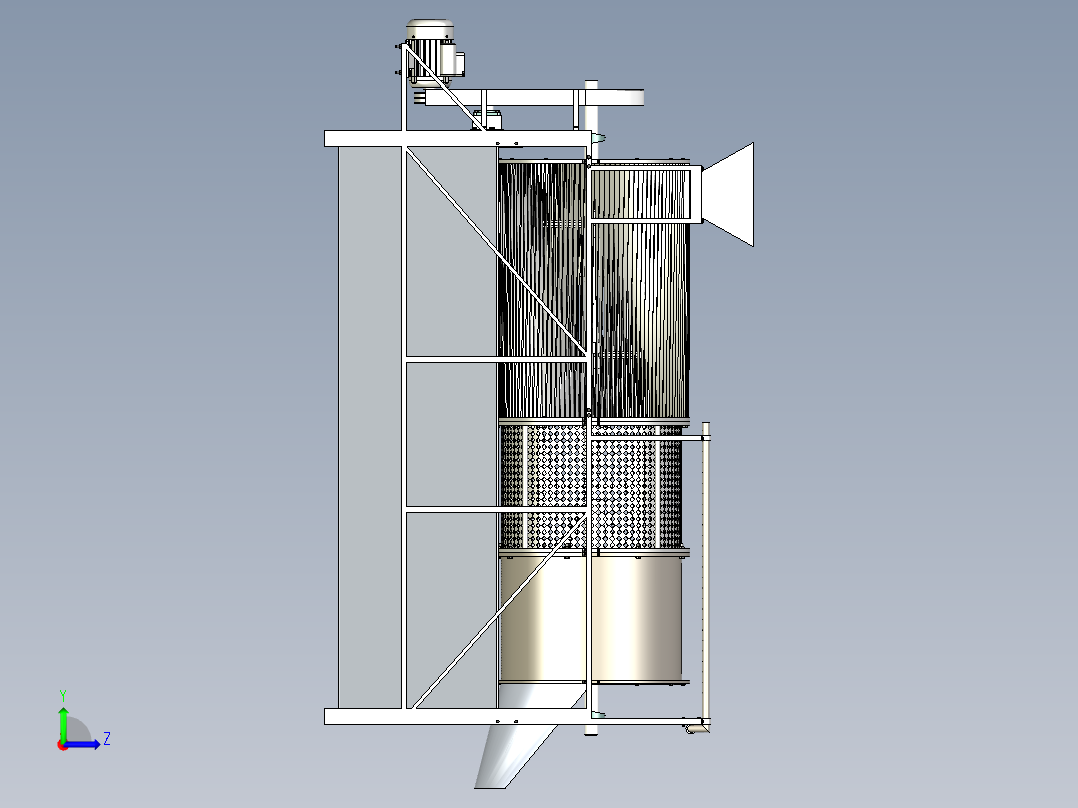 核桃去青皮机构设计【去皮机含运动仿真】【三维SW】【含4张CAD图纸+说明书】左视图
