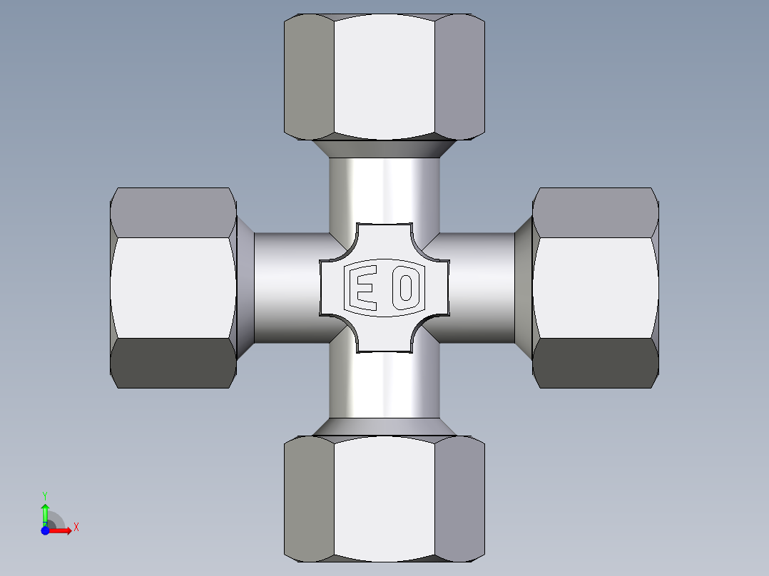 卡套式工业通用硬管接头EO_Union_cross_K12ZS71前视图