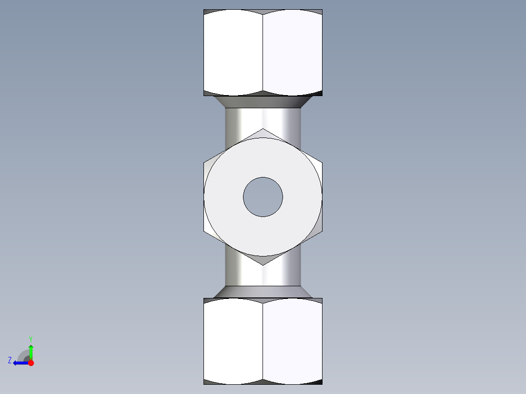 卡套式工业通用硬管接头EO_Union_cross_K12ZS71右视图