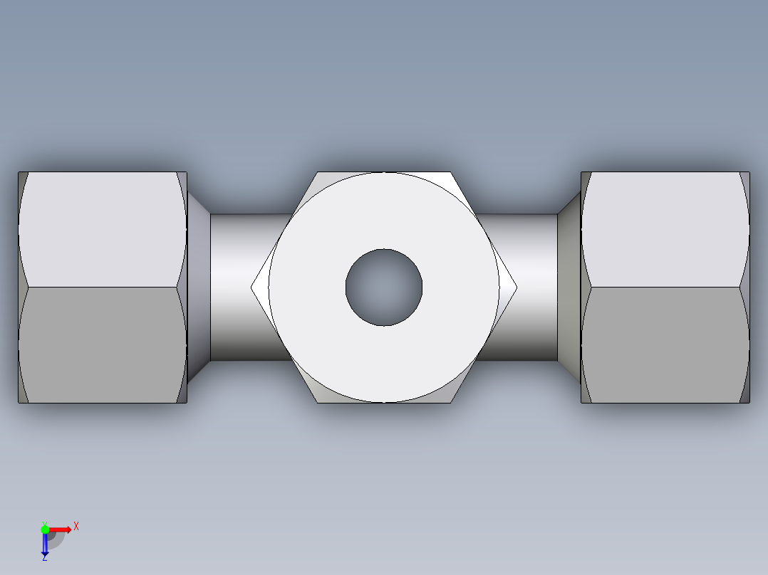 卡套式工业通用硬管接头EO_Union_cross_K12ZS71俯视图