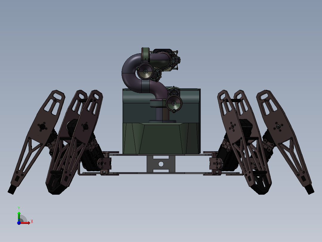 蜘蛛机器人消防员3D模型前视图