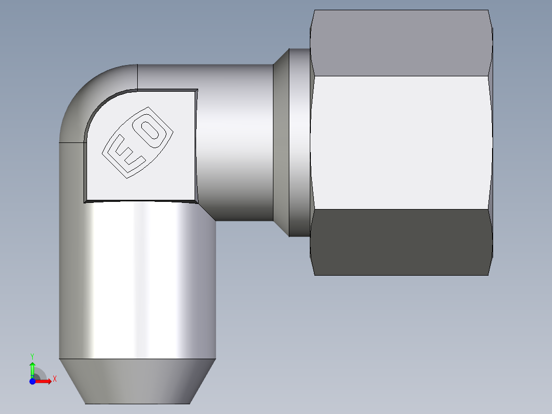 卡套式工业通用硬管接头EO_Weld_elbown_WAS10ZS前视图