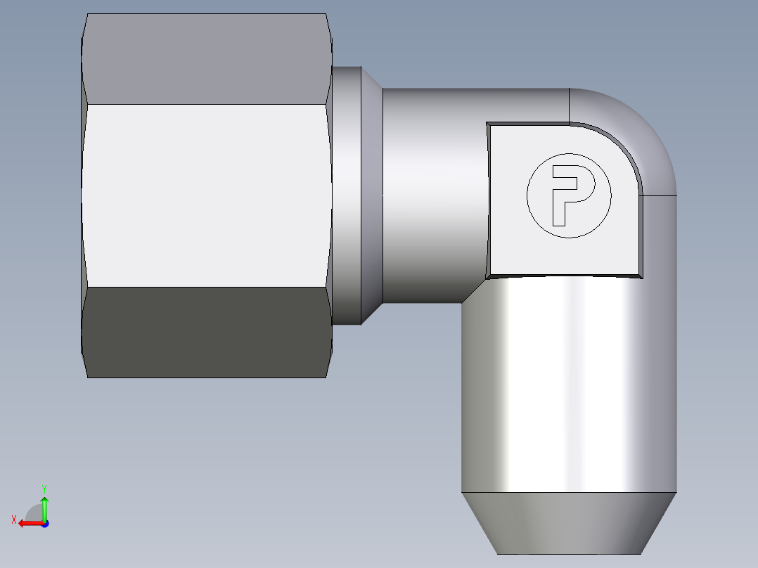 卡套式工业通用硬管接头EO_Weld_elbown_WAS10ZS后视图