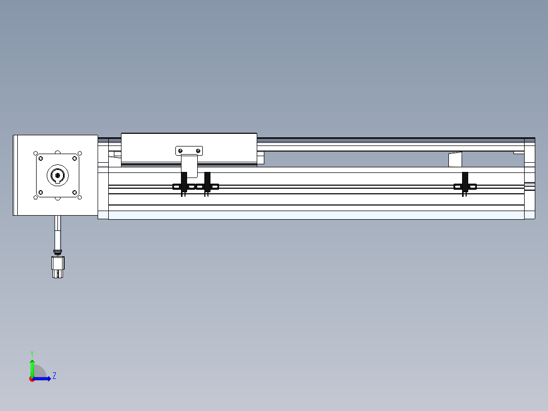 东锦同步带传动-直线滑台模组DH170B-L150-S200-BL-P400W-C3左视图