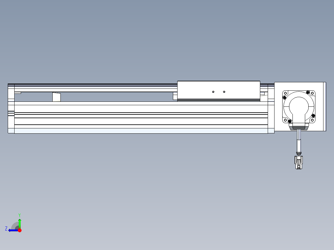 东锦同步带传动-直线滑台模组DH170B-L150-S200-BL-P400W-C3右视图