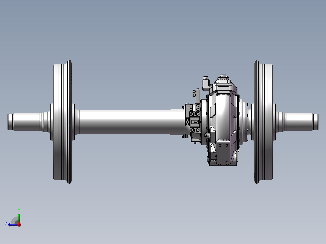 动车轮对模型三维建模右视图
