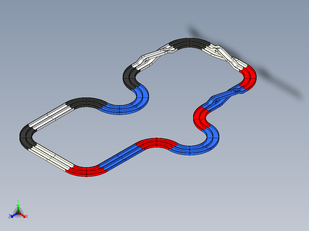 四驱车跑道1正等轴测图