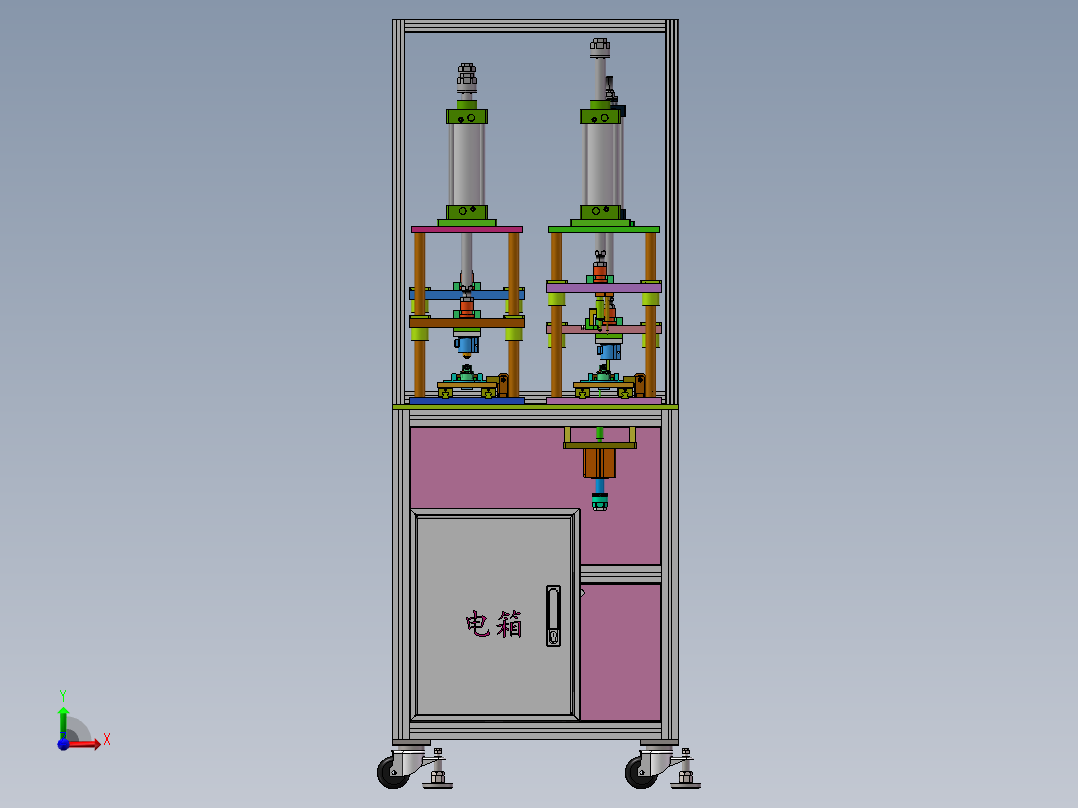 汽车油泵盖组装机sw18可编辑前视图