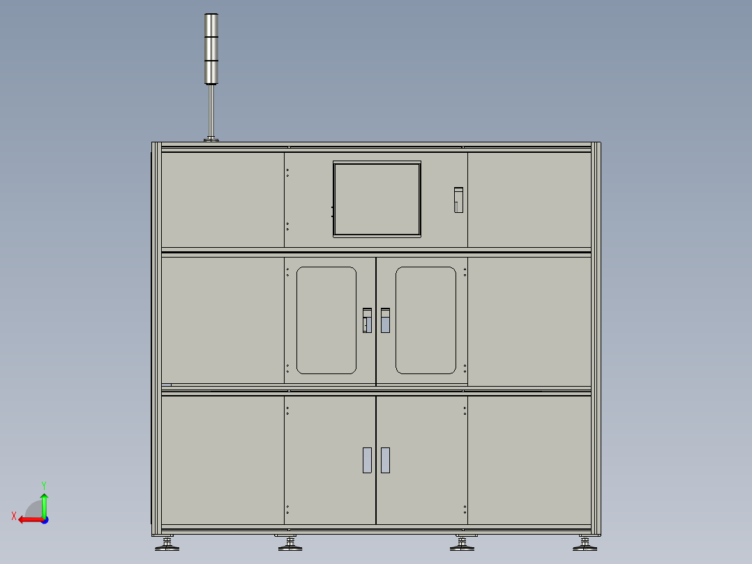 芯片封装双工位注压一体机step后视图