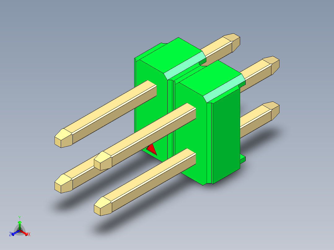 彩色公头100mil（2.54mm）系列-DS1021_green_2x02p_100mil_Type1_rev1.0