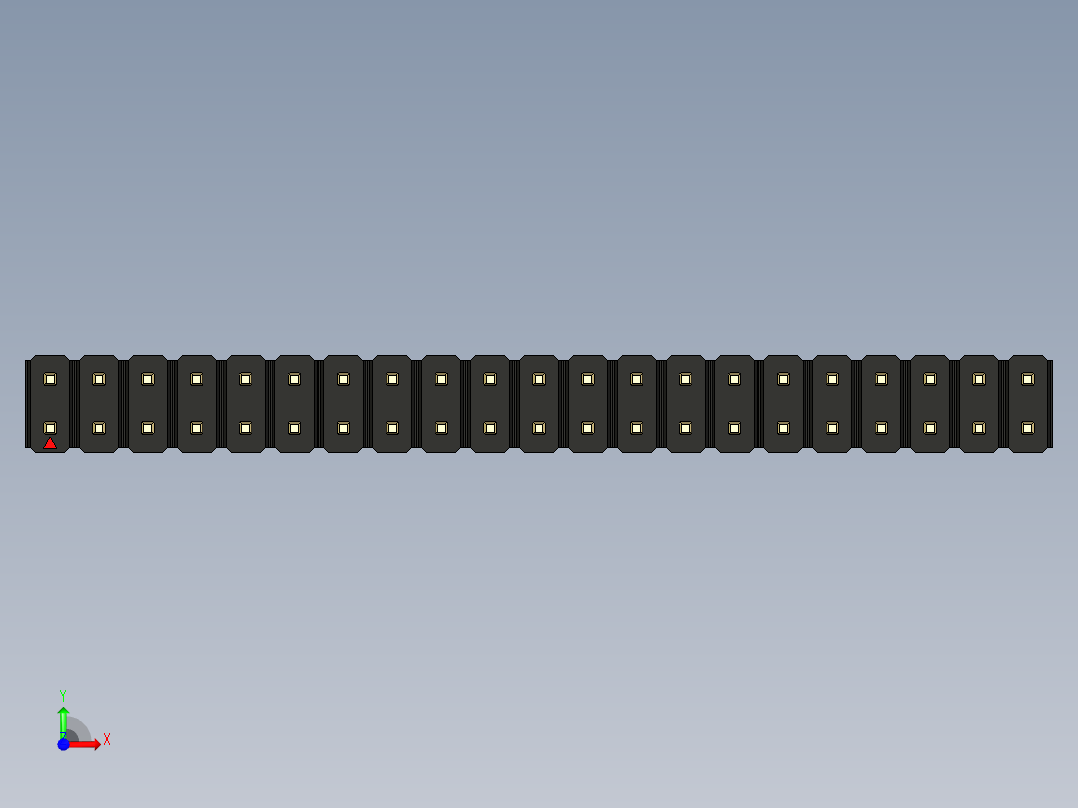 彩色公头100mil（2.54mm）系列-DS1021_black_2x21p_100mil_Type19_rev1.0前视图