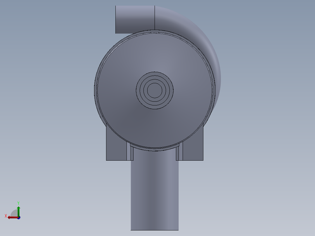 混流式水轮机后视图