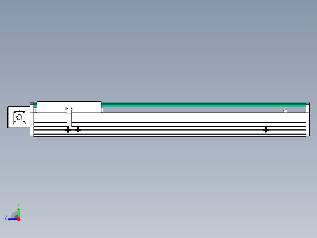 东锦同步带传动-直线滑台模组DH270B-C-L150-S750-BL-P750W-C3右视图