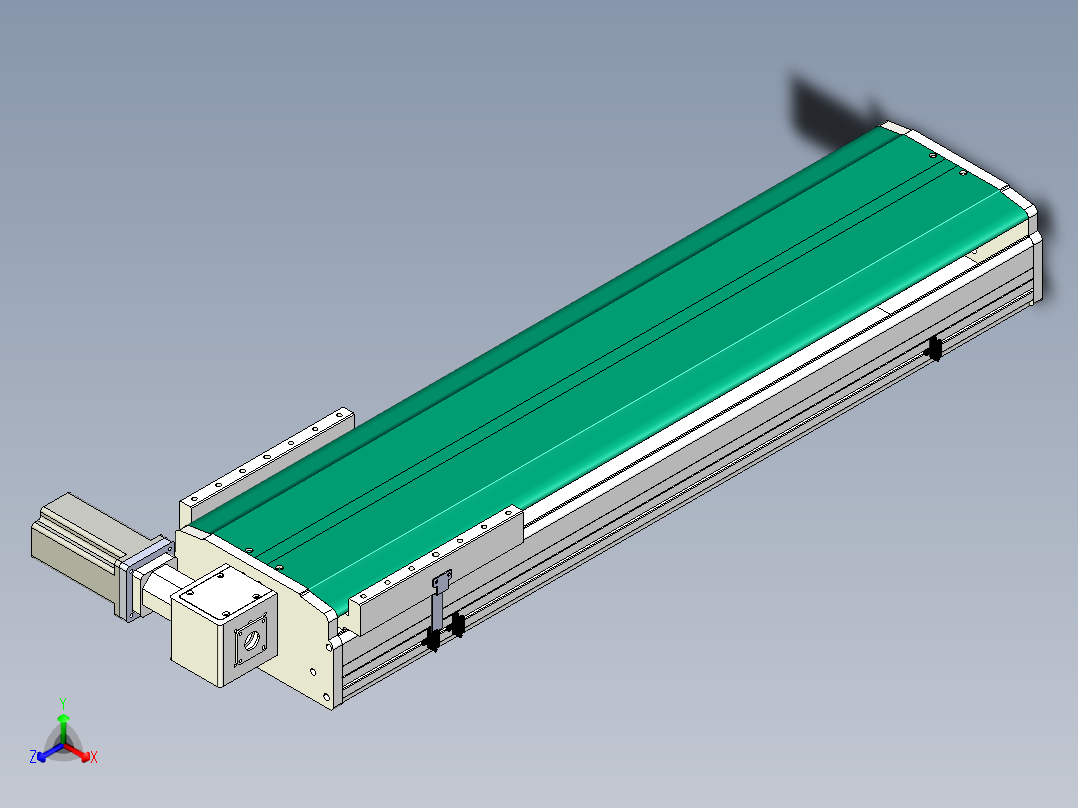 东锦同步带传动-直线滑台模组DH270B-C-L150-S750-BL-P750W-C3正等轴测图