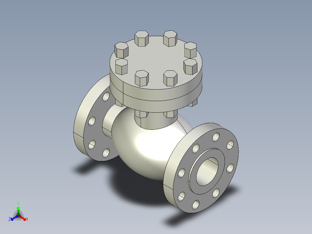 阀门模型-swing_check_valve__fl_-_150-2500正等轴测图